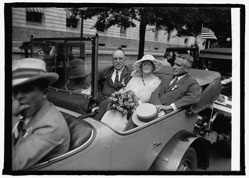 A.W. Frye, Mrs. Frye & Com. F.A. Fenning, Maccabee parade, 7/20/25
