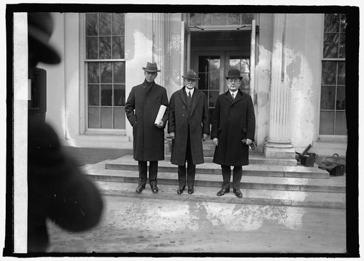 Sen. Smoot, Sec. Hoover, Rep. Mapes (Reorganization Conference), 12/10/25