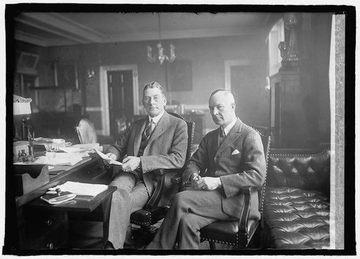 Sec. of Navy Wilbur & Capt. W.J. Cluverius, his new aide, 2/25/26
