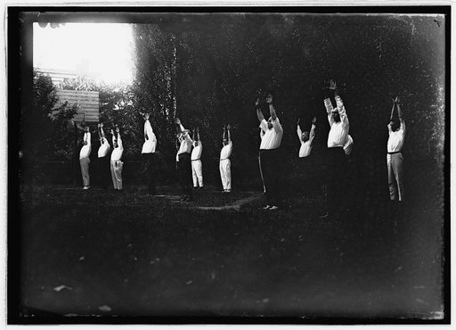 President's Cabinet setting up exercises, Aug. 1917