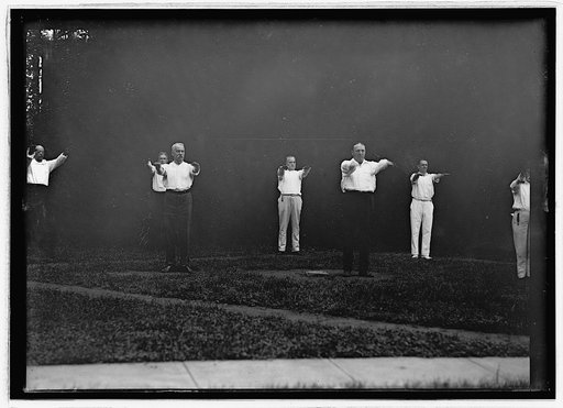 Pres. Wilson's Cabinet exercising, Aug. 1917