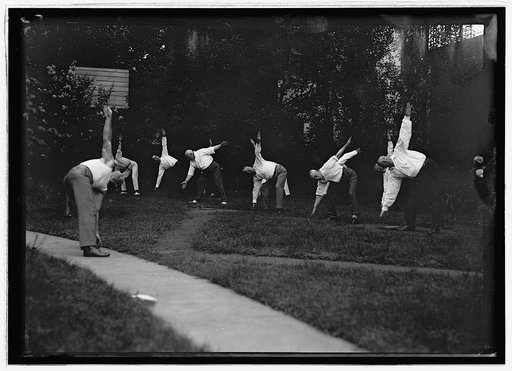 Pres. Wilson's Cabinet exercising, Aug. 1917