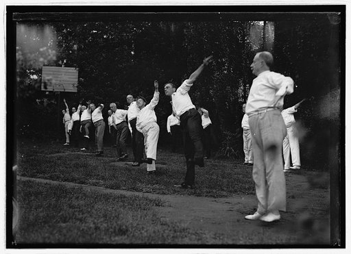 Pres. Wilson's Cabinet exercising, Aug. 1917