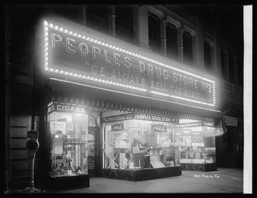 Peoples Drug Store, 7th & E, [Washington, D.C.], night