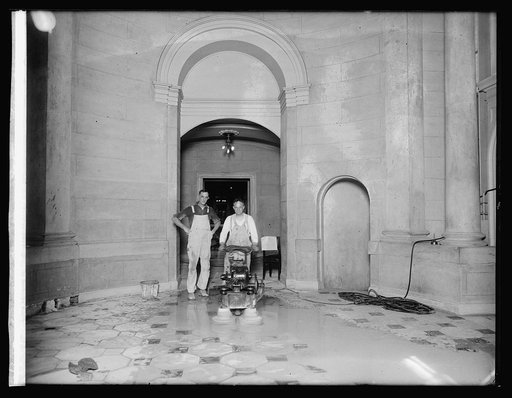 Cleaning & renovating Statuary Hall, [Washington, D.C.