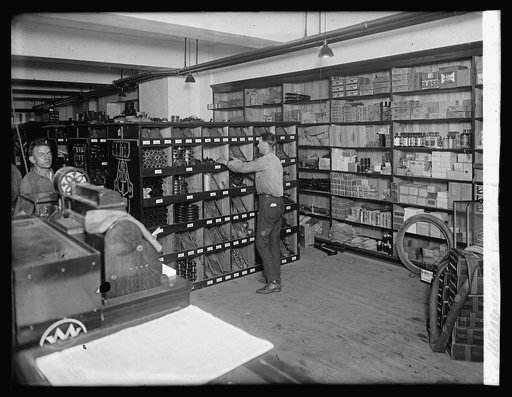 Steuarts Garage, stock room