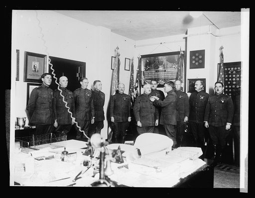 General LeJeune decorating Marine officers, 11/11/20