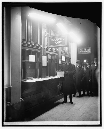 Opening up Parcel Post, 1913; P.M.G. Hitchcock
