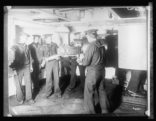 U.S.S. Florida, Broadside crew at quarters, Navy Yard, NY, Nov. 10, 1911