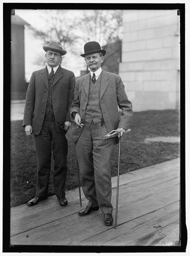 Thomas Riley Marshall (right) with unidentified man