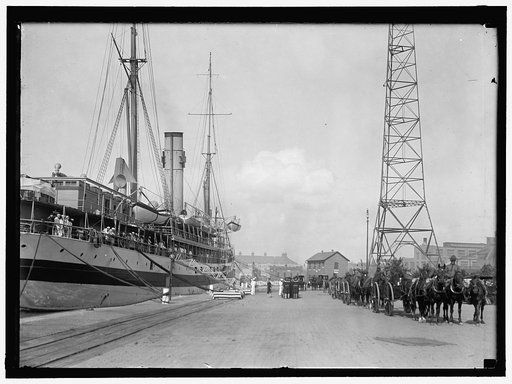 Caskets of dead, brought home by U.S. Hospital Ship S̀olace from the U.S.S. Memphis