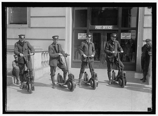 POST OFFICE. POSTMEN ON SCOOTERS