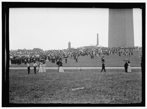 Crowd at base of Washington Monument, Washington, D.C.