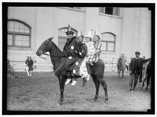 SOCIETY CIRCUS. CLOWNS ON HORSEBACK