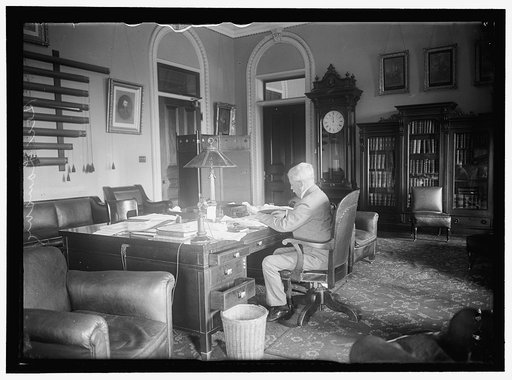 LANSING, ROBERT. SECRETARY OF STATE. AT DESK