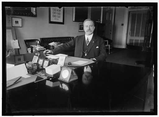 John Skelton Williams at desk