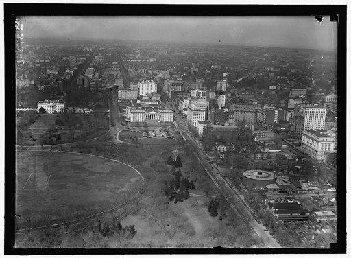 WASHINGTON MONUMENT. VIEW OF WHITE HOUSE AND EAST FROM MONUMENT