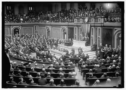 WILSON, WOODROW. ADDRESSING CONGRESS