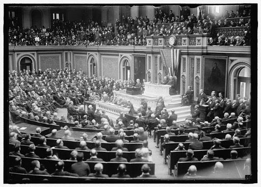 WILSON, WOODROW. ADDRESSING CONGRESS