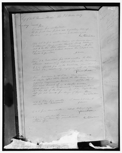 Log of U.S. Steamer "Monitor," Lieut. J.L. Worden, Comd. Sunday March 9/'62