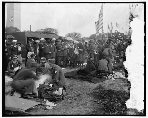 Treating wounded; base of Washington Monument