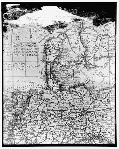 Map showing Holland, Denmark, Germany