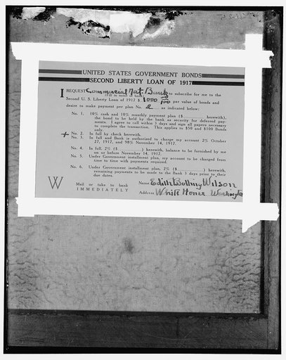 Mrs. Wilson's Liberty Loan card