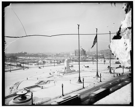 Union Station Plaza with snow