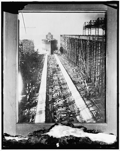 Navy Dept. Launching of the Maryland (cracked)