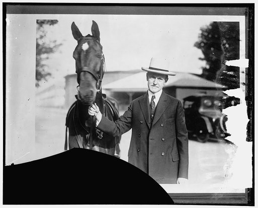 Calvin Coolidge and horse