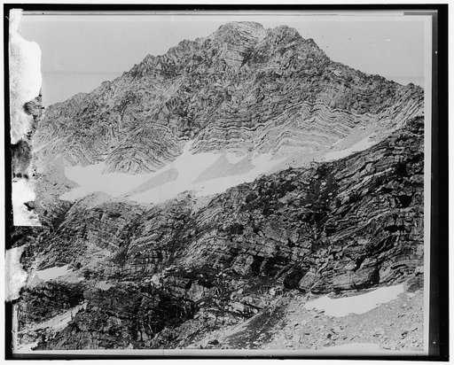 A geographical curiosity: Mt. Edwards, in Glacier National [...] This peak, 9,000 feet high, was part of an ocean bed 100 mi[...] ago. Enormous pressure from far below forced it upward, [...] glaciers, rains, and snows gnawed at its sides. Shells and other forms of ocean life are found encrusted in 