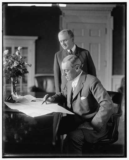 WILSON, WOODROW. WITH TUMULTY