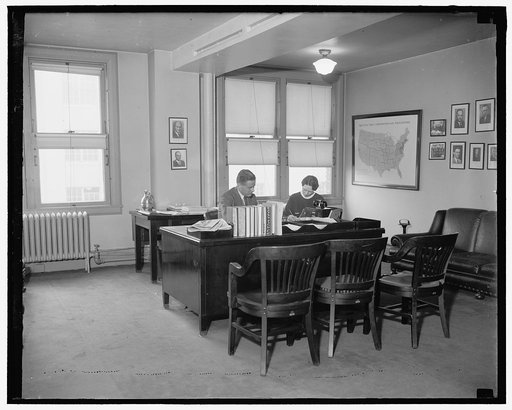Gov. Wm. J. Meyers with his Seretary Mrs. Mildred MacDonald, Gov. of the F.C.A.