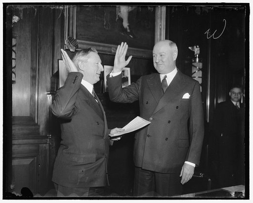James A. Farley, right