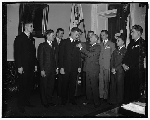 Group; Harry Woodring?, center