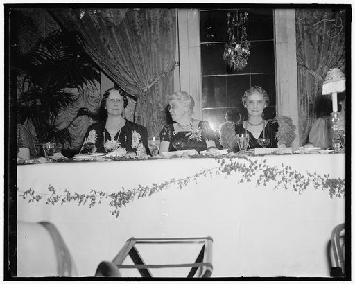 Mrs. Cordell Hull, wife of the Sec. of State; Sallie Picket, former club president; Mrs. Charles Evans Hughes, wife of the Chief Justice
