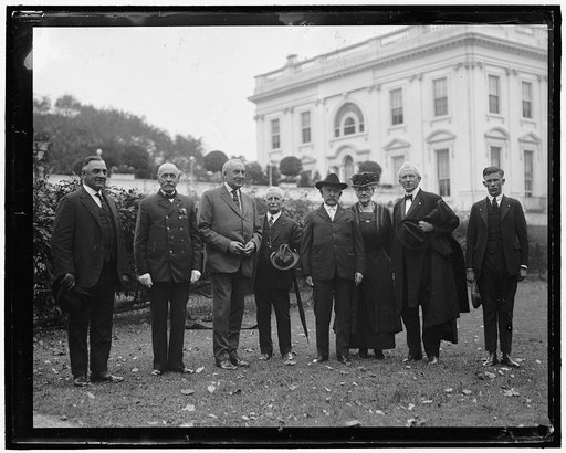 President Harding and group at White House