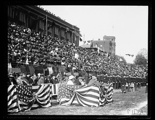 Spectators in bleachers