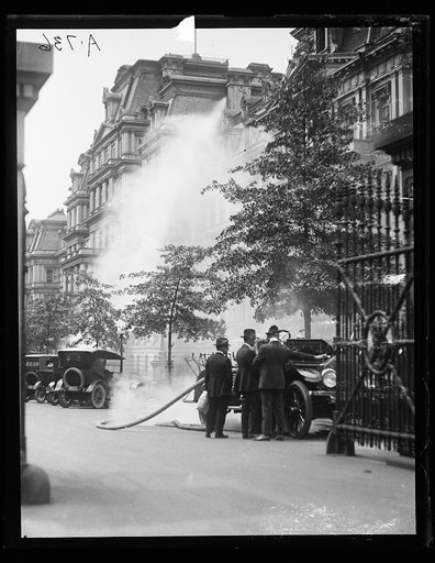 Extinguishing fire or washing building. State, War, and Navy building, Washington, D.C.