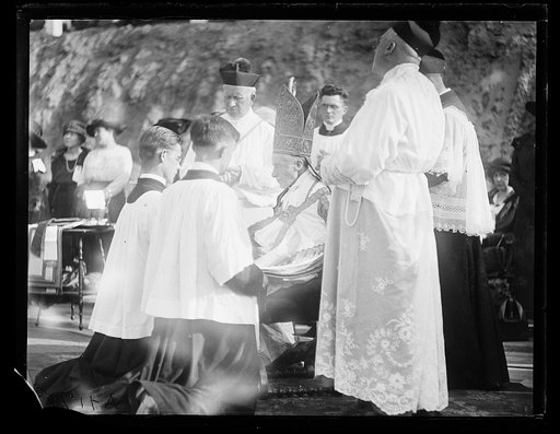 Clergymen at outdoor religious service
