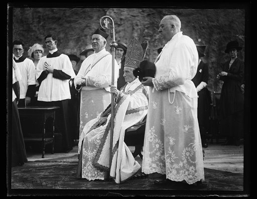 Clergymen at outdoor religious service