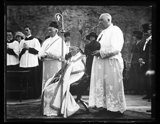 Clergymen at outdoor religious service