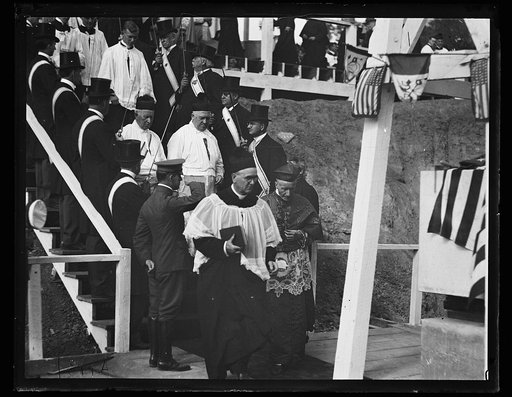 Clergymen at outdoor religious service