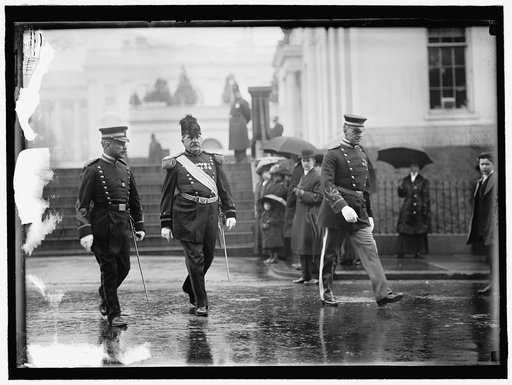 NEW YEAR'S RECEPTION AT WHITE HOUSE. COL. GEORGE RUHLEN; MAJ. GEN. C.B. HALL; CAPT. E.W. CLARK