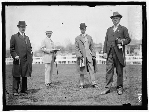 HORSE SHOWS. 2 UNIDENTIFIED; P.G. GERRY; JUDGE W.H. MOORE
