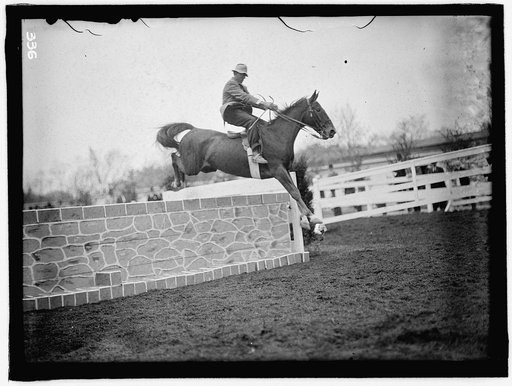 HORSE SHOWS. UNIDENTIFIED MEN, MTD. OR HURDLING
