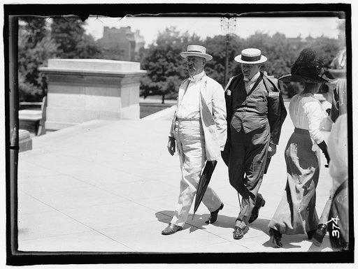 MONDELL, FRANK WHEELER. REP. FROM WYOMING, 1895-1897, 1899-1923. RIGHT, WITH SENATOR BACON