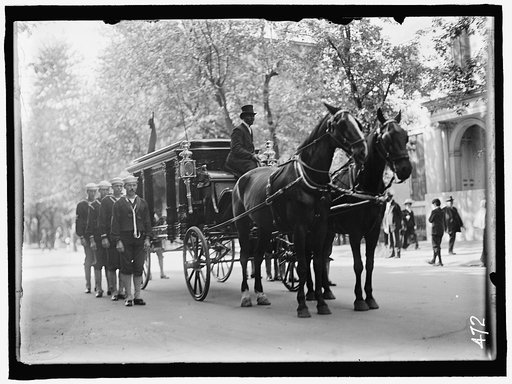 SCHLEY, WINFIELD SCOTT, REAR ADMIRAL, U.S.N. FUNERAL, ST. JOHN'S CHURCH. HEARSE