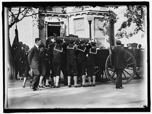 SCHLEY, WINFIELD SCOTT, REAR ADMIRAL, U.S.N. FUNERAL, ST. JOHN'S CHURCH. CASKET