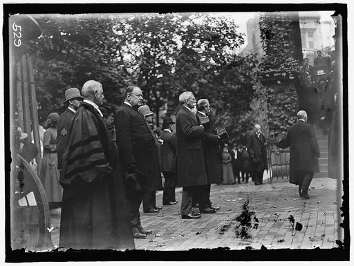 RADCLIFFE, DR. WALLACE; HOLMES, OLIVER WENDELL; HUGHES, CHARLES EVANS HARLAN, JOHN MARSHALL, ASSOCIATE JUSTICE, U.S. SUPREME COURT, 1877-1910. FUNERAL AT NEW YORK AVENUE PRESBYTERIAN CHURCH